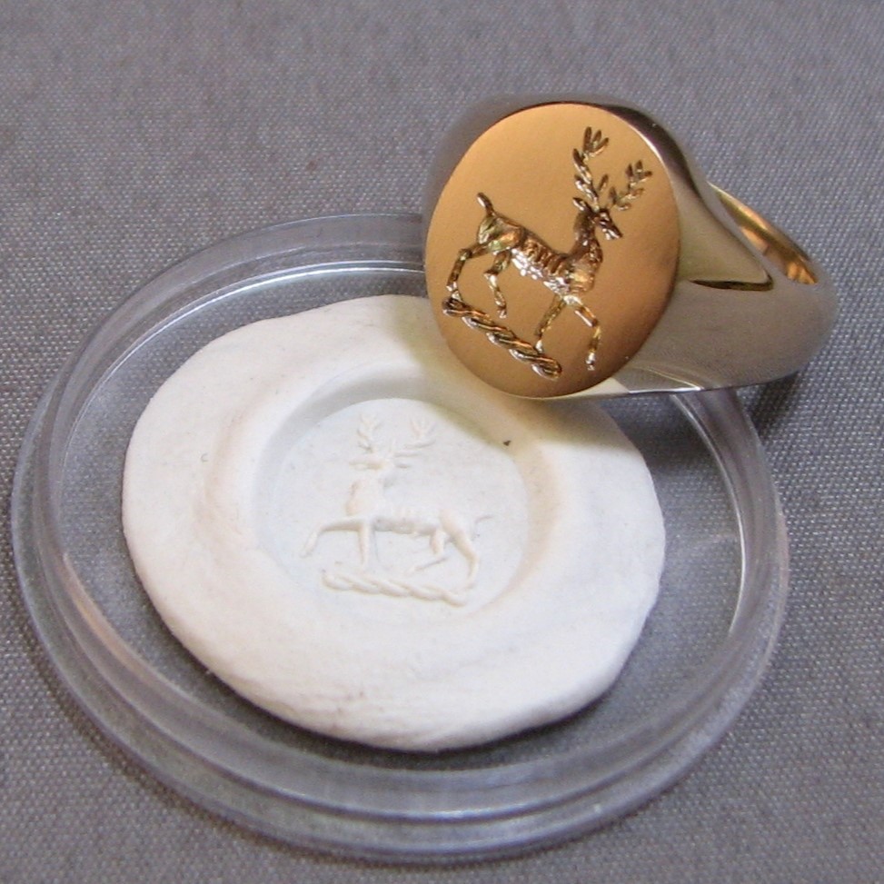 stag crest signet ring