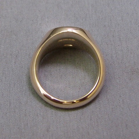 Solid back handmade signet rings